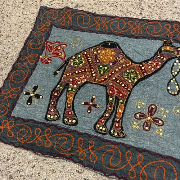 Fakih Collections Camel Embroidery Sequin Table Runner - Picture 2 of 6